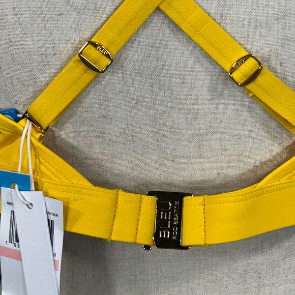 Bleu Rod Beattie SZ 40D Rufflicious Tuscan Sun Bikini Top Swim Underwire Yellow - Picture 5 of 8